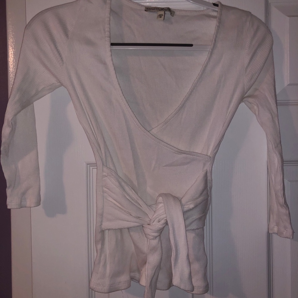 Express XS white top with tie